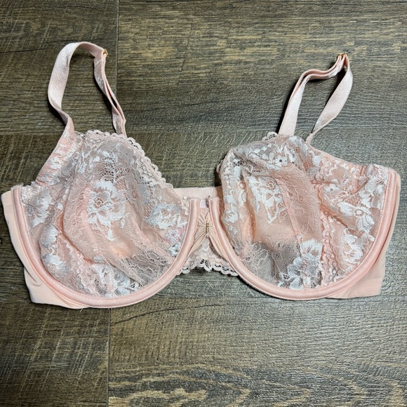 Victoria Secret Unlined Demi/Demi-Buste Non Double Women’s 36DD (pale pink/lace) - Picture 1 of 6